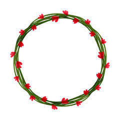 Flower circle frame element. Vector Illustration