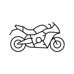 sportbike motorcycle line icon vector illustration