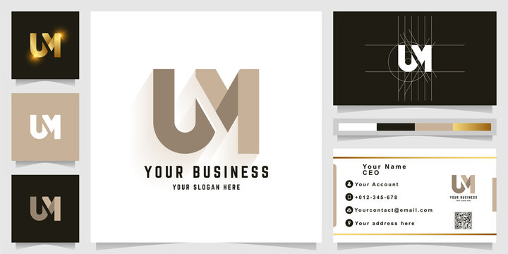 Letter UM or LN monogram logo