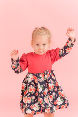 studio portrait of a little girl