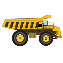 Naklejka premium Yellow Dump Truck Vector Graphic Clipart