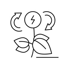 eco energy saving line icon vector illustration