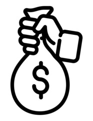 Purse In Hand Flat Icon Isolated On White Background