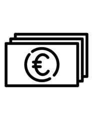 Currency Euro Money Flat Icon Isolated On White Background