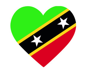 Saint Kitts and Nevis Flag National North America Emblem Heart Icon Vector Illustration Abstract Design Element