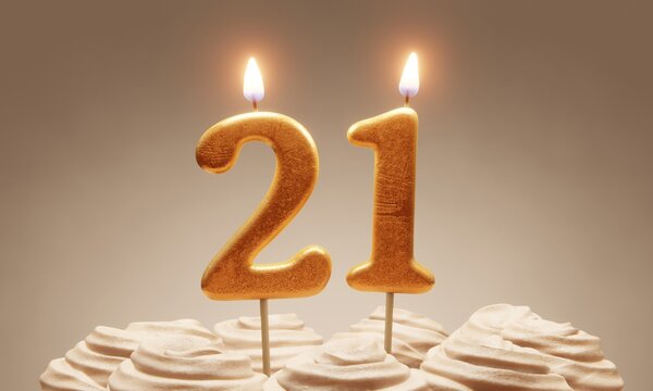 Stockillustratie 21st birthday or anniversary celebration. Lit