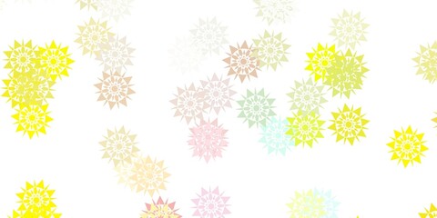 Light green, red vector texture with bright snowflakes.