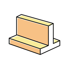 brass metal profile color icon vector illustration