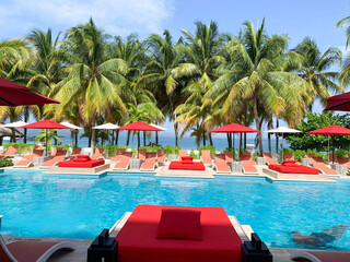 swimming pool in a resort