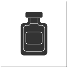  Perfume glyph icon. Fragrant liquid for people for good smelling.Makeup concept.Filled flat sign. Isolated silhouette vector illustration