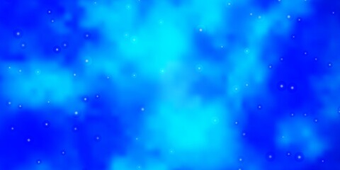 Light BLUE vector background with small and big stars.