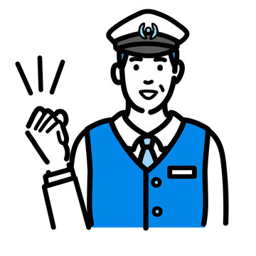 recommend clip art: 笑顔でガッツポーズをしている運転手の男性
                    