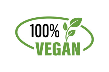 100% Vegan - Icon on a white background.
