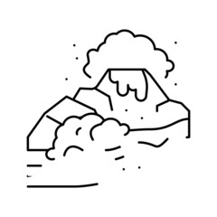 volcano hawaii line icon vector illustration