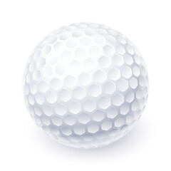 Vector golf ball with realistic detailed texture isolated on white background