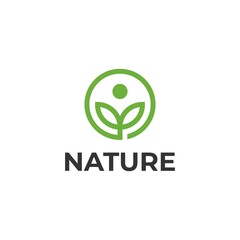 Eco nature leaf circle logo icon vector