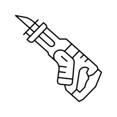 reciprocating saw tool line icon vector illustration