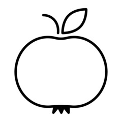 Black and white apple. Food illustration. Engraved style. Vector illustration. stock image. 