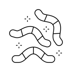 worms candy line icon vector illustration