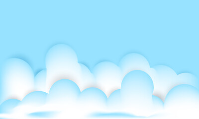 design creative white 3d clouds isolated on blue illustration