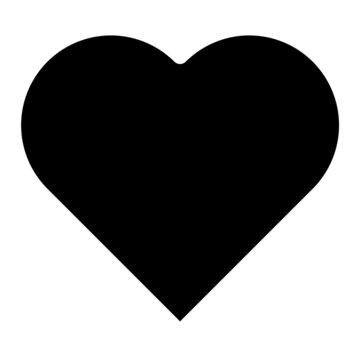 Black heart shape isolated on white background, illustration vector