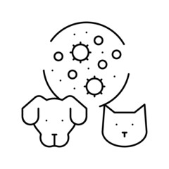 immunizations domestic pets line icon vector illustration