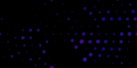 Dark Purple vector pattern with coronavirus elements.