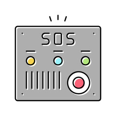sos panel for old people color icon vector illustration