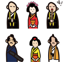 昔の人物（時代劇風） イラスト詰め合わせ