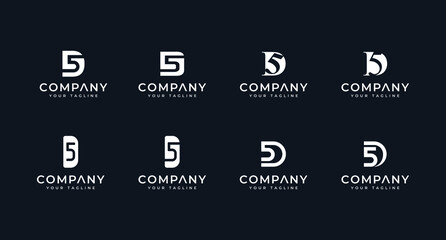 set of d5 initial logo creative design