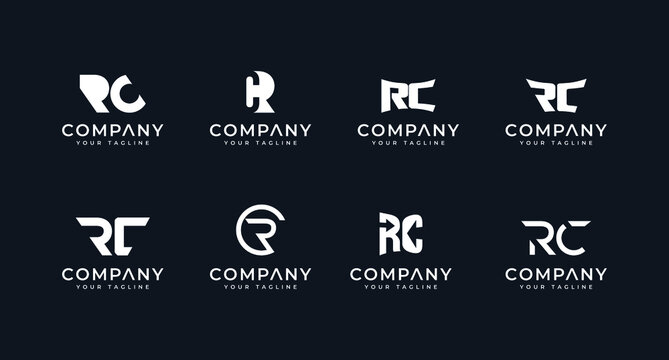 set of letter rc logo creative design