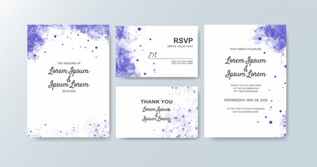 Wedding invitation with abstract watercolor background