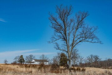 The Bushman Barn on. a Warm Winter Day, Gettysburg National Military Park, Pennsylvaniam USA