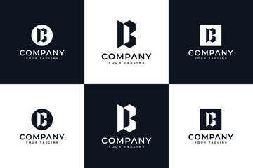 set of letter b logo creative design
