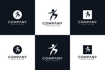 set of letter s human logo creative design