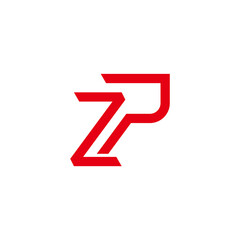 letters zp zap fast motion simple geometric logo vector - obrazy, fototapety, plakaty