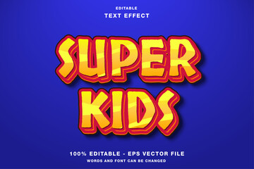 Super Kids 3D Cartoon Editable Text Effect