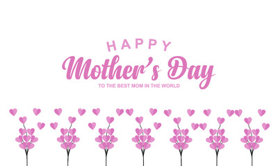 world mother's day background, with love shaped balloons