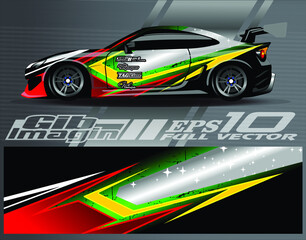 Graphic abstract stripe racing background designs for vehicle, rally, race, adventure and car racing livery.