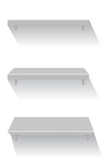 Simple Set Vector Hanging shelf at three perspective

