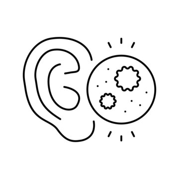 ear infection black outline clip art preview
