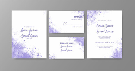 Fototapeta na wymiar Wedding invitation with abstract watercolor background