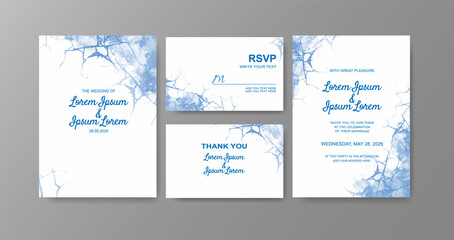 Wedding invitation with abstract watercolor background