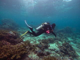 Fototapeta premium Enjoy moment in the island thru scuba diving activites