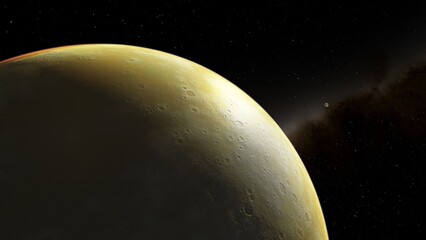 planet suitable for colonization, earth-like planet in far space, planets background 3d render