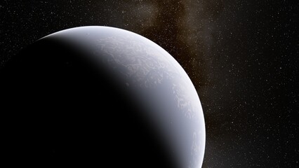 planet suitable for colonization, earth-like planet in far space, planets background 3d render