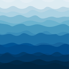 Wave blue color. Abstract background design. Vector water flat illustration. pattern aqua sea ocean sky.