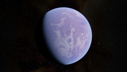 Naklejka na ściany i meble planet suitable for colonization, earth-like planet in far space, planets background 3d render