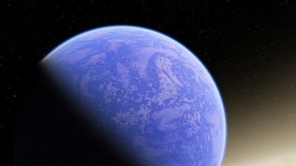 Naklejka na ściany i meble planet suitable for colonization, earth-like planet in far space, planets background 3d render