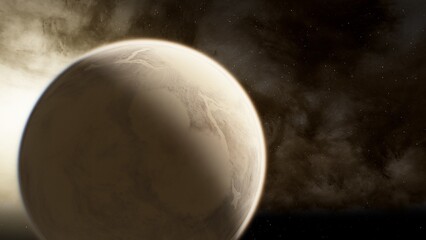 planet suitable for colonization, earth-like planet in far space, planets background 3d render